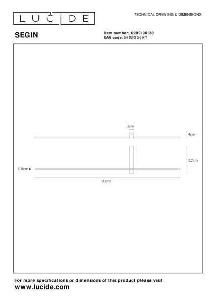 Lucide SEGIN - Lámpara de pared - LED - 1x10W 2700K - Negro - TECHNISCH